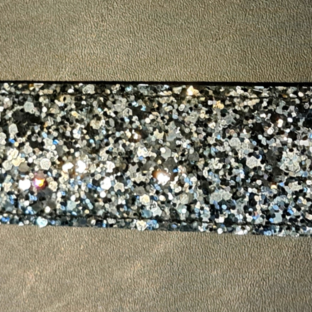 Vegan leather sparkling fashion belt